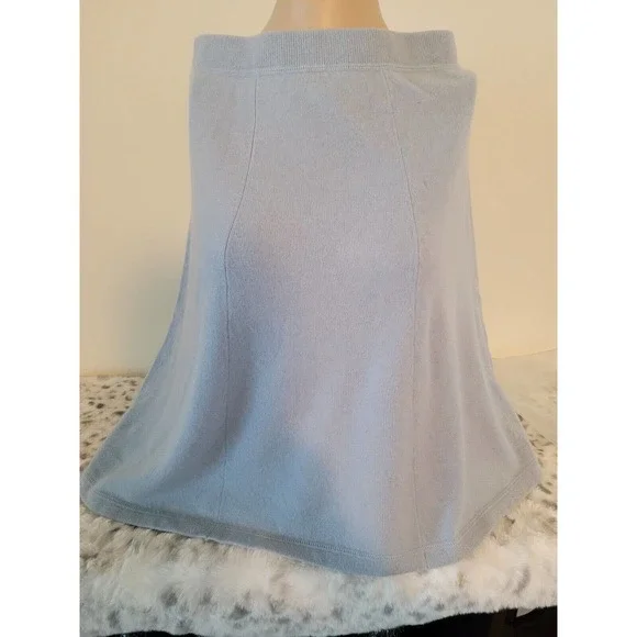lord and taylor cashmere Skirt 2-ply Cashmere Size S Sky Blue - Picture 2 of 2